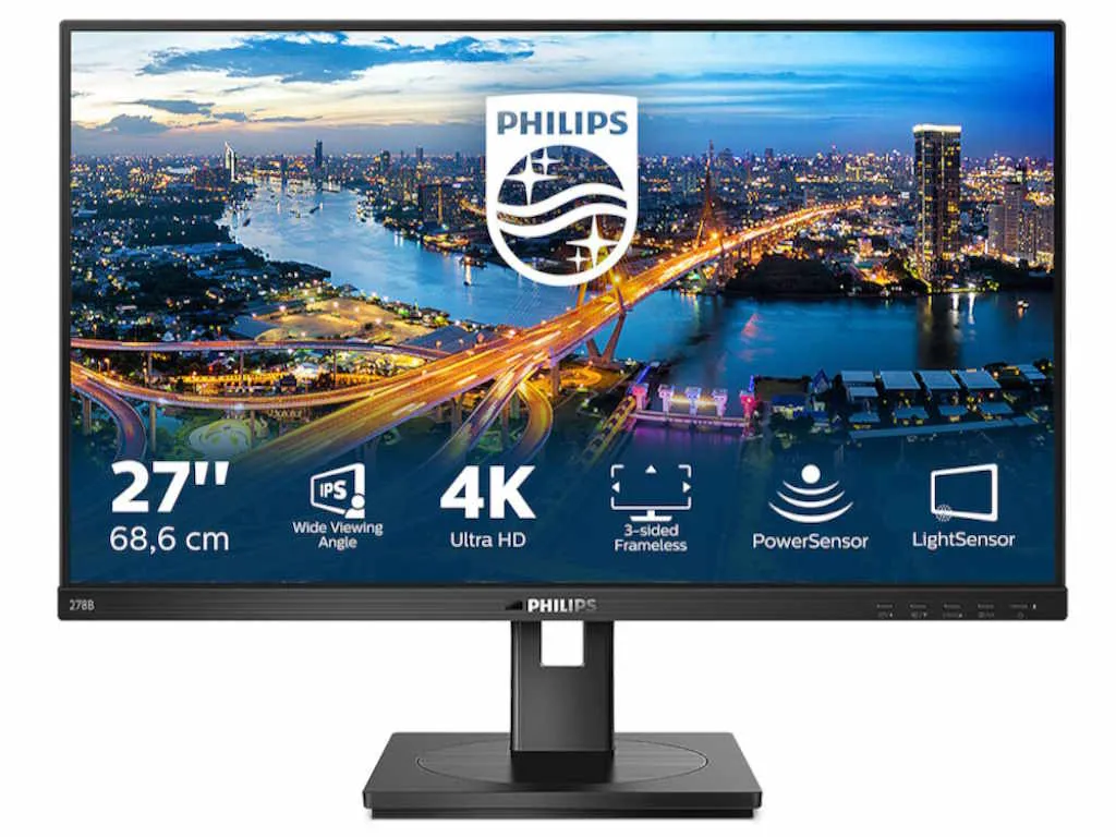 Philips Monitor PHILIPS 278B1/00 27"/IPS/3840x2160/60Hz/4ms GtG/HDMIx2,DP,USB/pivot,visina/zvucnici/VESA/crn Slika 3